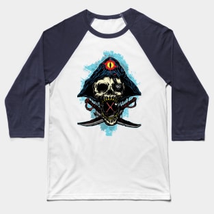 PIRATE SKULL Baseball T-Shirt